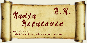 Nadja Mitulović vizit kartica